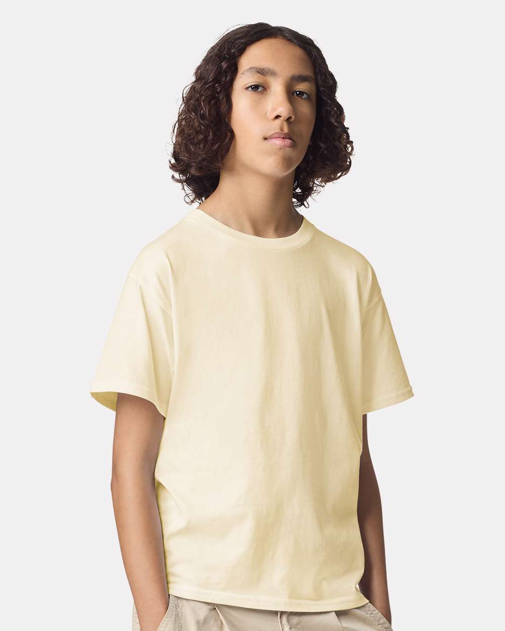American Apparel 2001Y Youth Fine Jersey Top in Cream size XS | Cotton