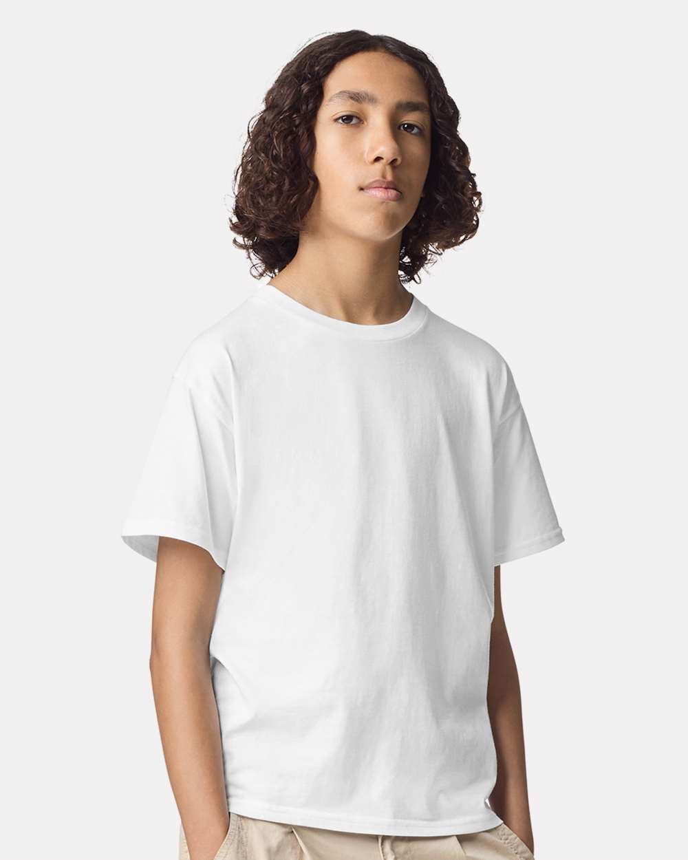 American Apparel 2001Y Youth Fine Jersey Top in White size XS | combed ring spun cotton