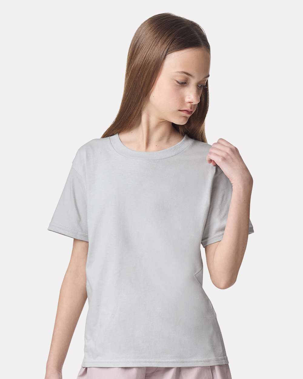 American Apparel 2001Y Youth Fine Jersey Top in New Silver size Large | Cotton