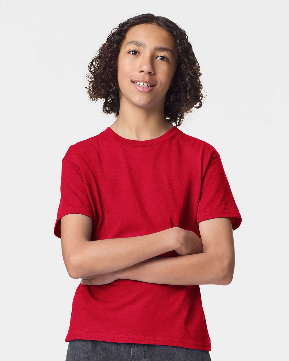 American Apparel 2001Y Youth Fine Jersey Top in Red size XS | combed ring spun cotton