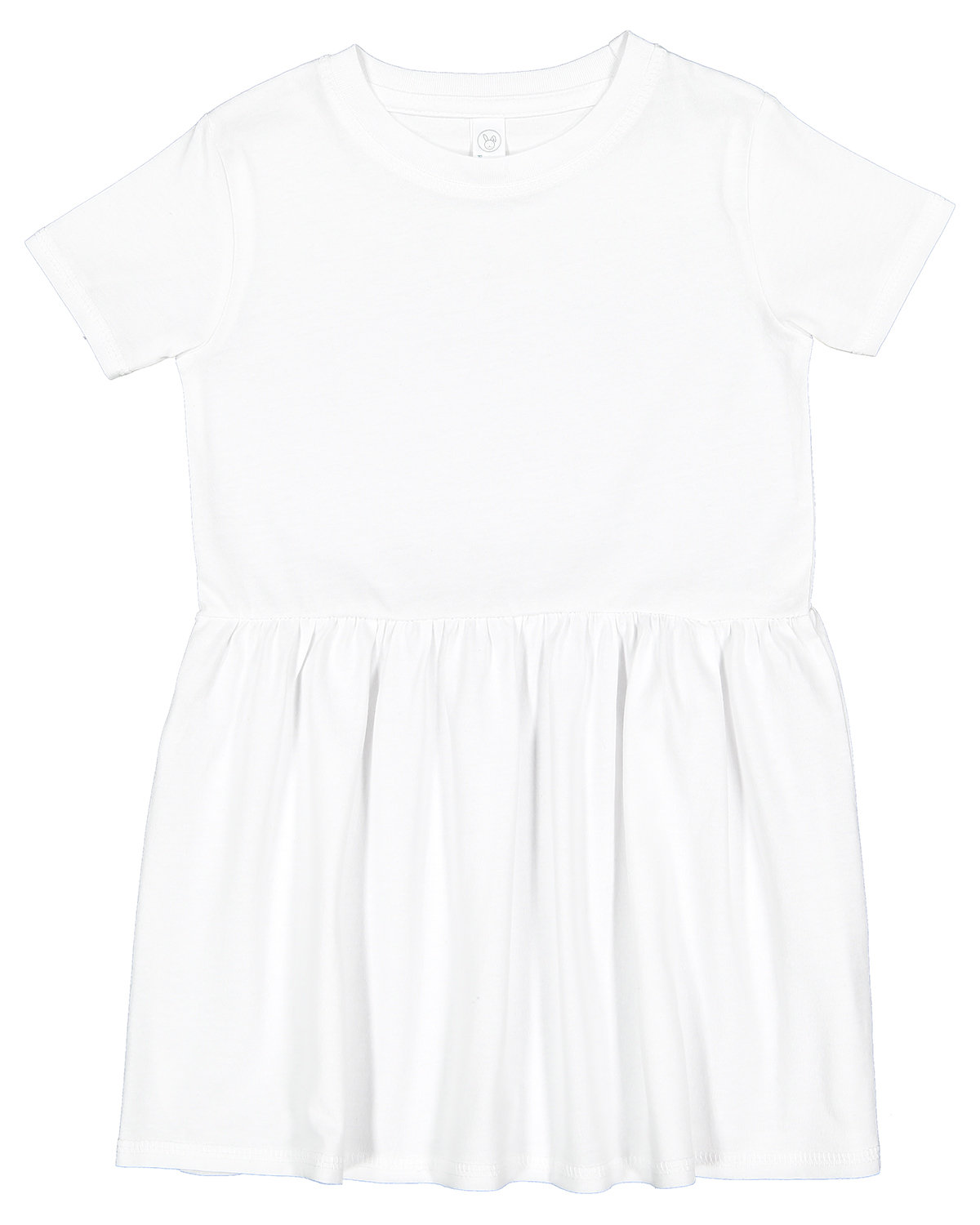 Rabbit Skins 5333 Toddler Fine Jersey Dress Top in White size 3 | Cotton
