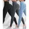 Per donna Pantaloni da yoga Leggings per lo yoga 3 pack Vita alta Yoga Allenamento in palestra Pilates Calze / Collant / Cosciali Nerogrigio scurorosa Nerogrigio scurochampagne grigio