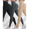 Per donna Pantaloni da yoga Leggings per lo yoga 3 pack Vita alta Yoga Allenamento in palestra Pilates Calze / Collant / Cosciali Nerogrigio scurorosa Nerogrigio scurochampagne grigio