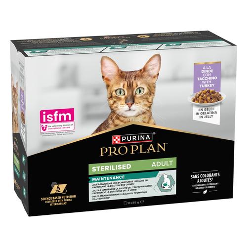 10x85g PURINA PRO PLAN Cat Sterilised Adult Maintenance Truthahn Katzenfutter nass