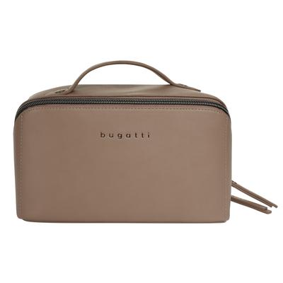 Kulturbeutel BUGATTI "ALMATA", Gr. B/H/T: 23cm x 13cm x 13cm onesize, beige (sand), Kunstfaser, unifarben, Taschen