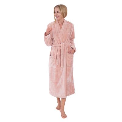 Damenbademantel WEWO FASHION "5000" Gr. XXL, rosa (rose), L:120cm in Gr. XXL, Wellsoft-Microfaser, Hausmäntel, kuschelig weich Image