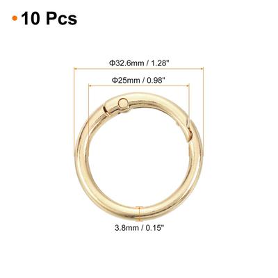 10Pcs Spring O Rings, Zinc Alloy for Purse and Handbag