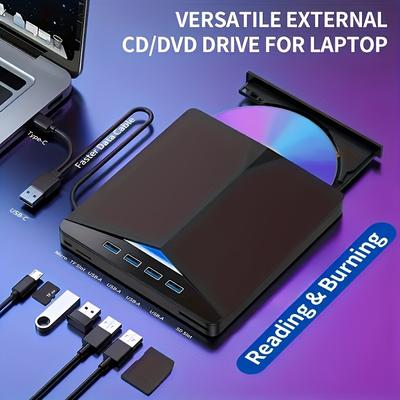 TEMU Usb 3.0 External Cd Dvd - And Write, Sd , Compatible Laptop, , , , Desktop