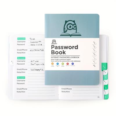 TEMU A6 Book With Tabs, Elderly-friendly Hardcover Password Organizer, Internet Login & Website Address Logbook, Pocket-sized Diary With Bookmark Strip And Paper