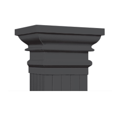 Superior Aluminum Square Cap/Base 8 Inch - Charleston - Black - Cap Only - Yes