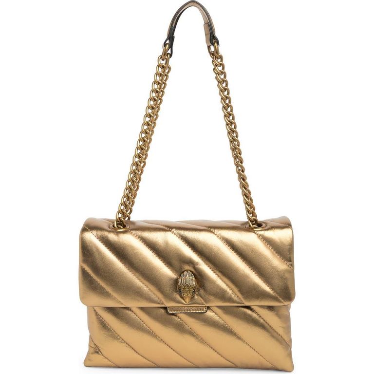Quilted Leather Shoulder Bag - Metallic - Kurt Geiger Shoulder Bags
