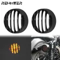 Moto nero indicatore di direzione posteriore indicatore di protezione griglia lunetta copertura 2 pezzi per Harley Sportster 883 1200 XL ferro 2016-Up