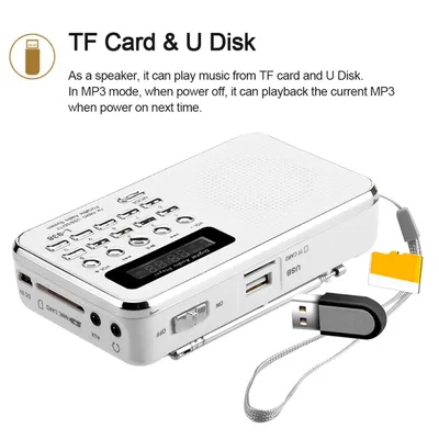 L-938 Mini-FM-Radio, digital, tragbar, 3 W, Stereo-Lautsprecher, MP3-Audio-Player, High-Fidelity-Klangqualität mit 1,5-Zoll-Bildschirm
