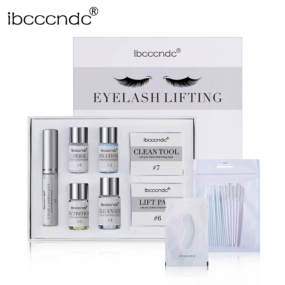 Ibcccndc Kit per sollevamento ciglia Laminazione delle ciglia Kit per sollevamento ciglia Permanente Salone di bellezza Uso domestico Strumenti per sollevamento ciglia per arricciare le ciglia