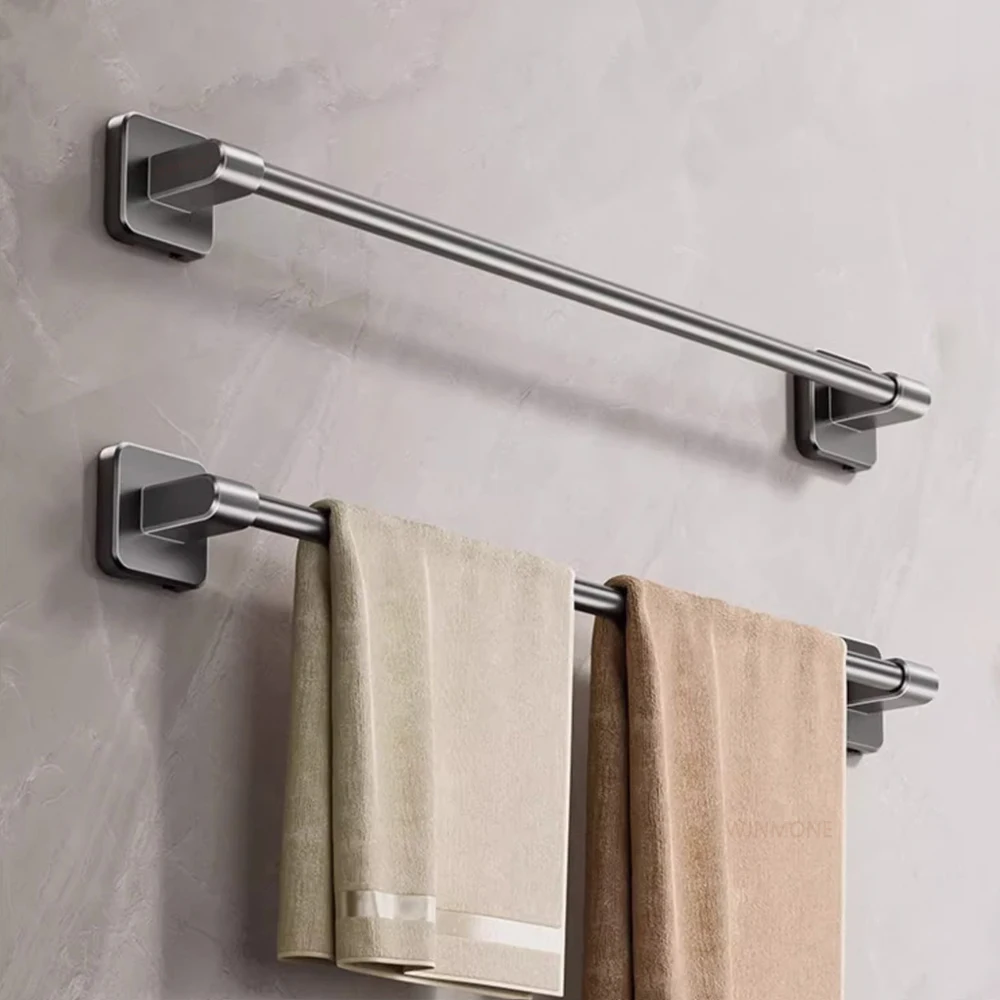 HOTowel-Porte-serviettes auto-adhésif T1 sans poinçon, noir, blanc, gris, accessoires de quincaillerie de cuisine 30/40/50/60 cm Étagère à chaussures pour la maison Couvrir de la cuisine