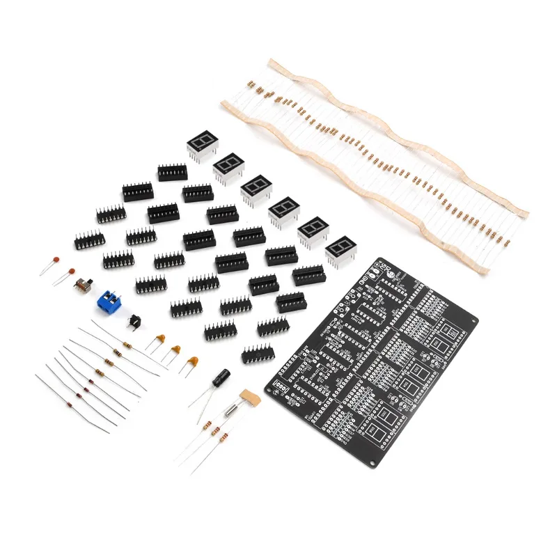 6-stelliges DIY-Uhr-Kit Auto-Display-Zeit DIY-Wecker-Löt-Übungs kit für Studenten und Diner DC 4,5 V-5,5 V Image