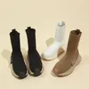 Stiefeletten Damen Sockens chuhe Spring Mesh Slip auf hochhackigen Plateaus tiefeln Botas de Mujer Damenschuhe