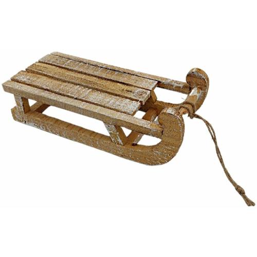 Schlitten aus Holz Dekoschlitten Holzschlitten Weihnachtsdeko Winterdeko 31x14cm - natur