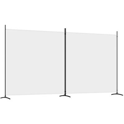 2-tlg. Paravent Weiß 348x180 cm Stoff vidaXL