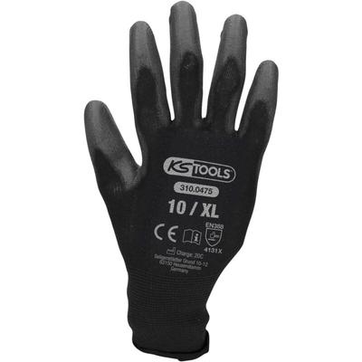 Ks Tools Mikro-Feinstrickhandschuhe, schwarz, 10, 12 Paar