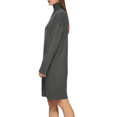 Strickkleid QS, Damen, Gr. S, N-Gr, schwarz, Strick, Obermaterial: 50% Viskose, 27% Polyester, 23% Polyamid, unifarben, casual, regular fit lang, ohne Ausschnitt, Langarm Rippbündchen, Kleider, mit geripptem Stehkragen Image