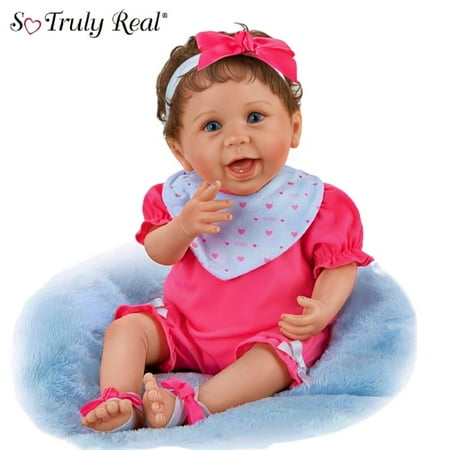 The Ashton-Drake Galleries My First Tooth Collectible Baby Doll RealTouch Vinyl Weighted Poseable Body Hand-Rooted Hair Custom Outfit by Master Doll Artist Linda Murray 18-inches