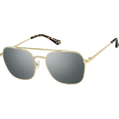 Zenni Men's Vintage Aviator Rx Sunglasses Gold Stainless Steel Full Rim Frame