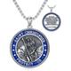 Seiyang St Christopher Necklace 925 Sterling Silver Blue St Christopher Pendant Saint Christopher Medal Travel Patron Amulet Medallion Jewellery Gift for Men