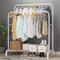 TEMU Large Double Row Clothes Rack, Clothes Drying Rack, Bedroom , Clothing Display Rack, Metal Storage Rack, Household Universal Furniture, Movable ,