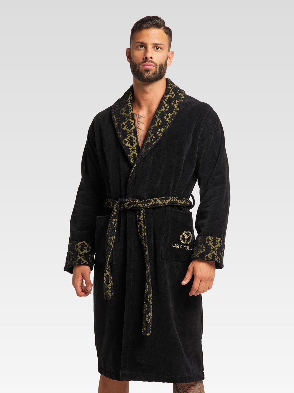 Carlo Colucci Bademantel Herren gold, XXL Image