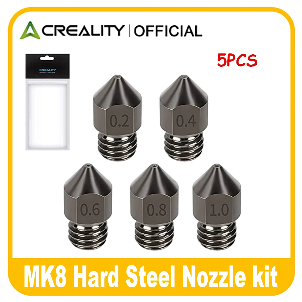 Creality 5PCS MK8 Düse aus gehärtetem Stahl 0,4 mm Hotend-Extruder Ganzmetalldüse für CR-10/Ender 3/Ender 3S/5/6 3D-Drucker 1,75 mm Image