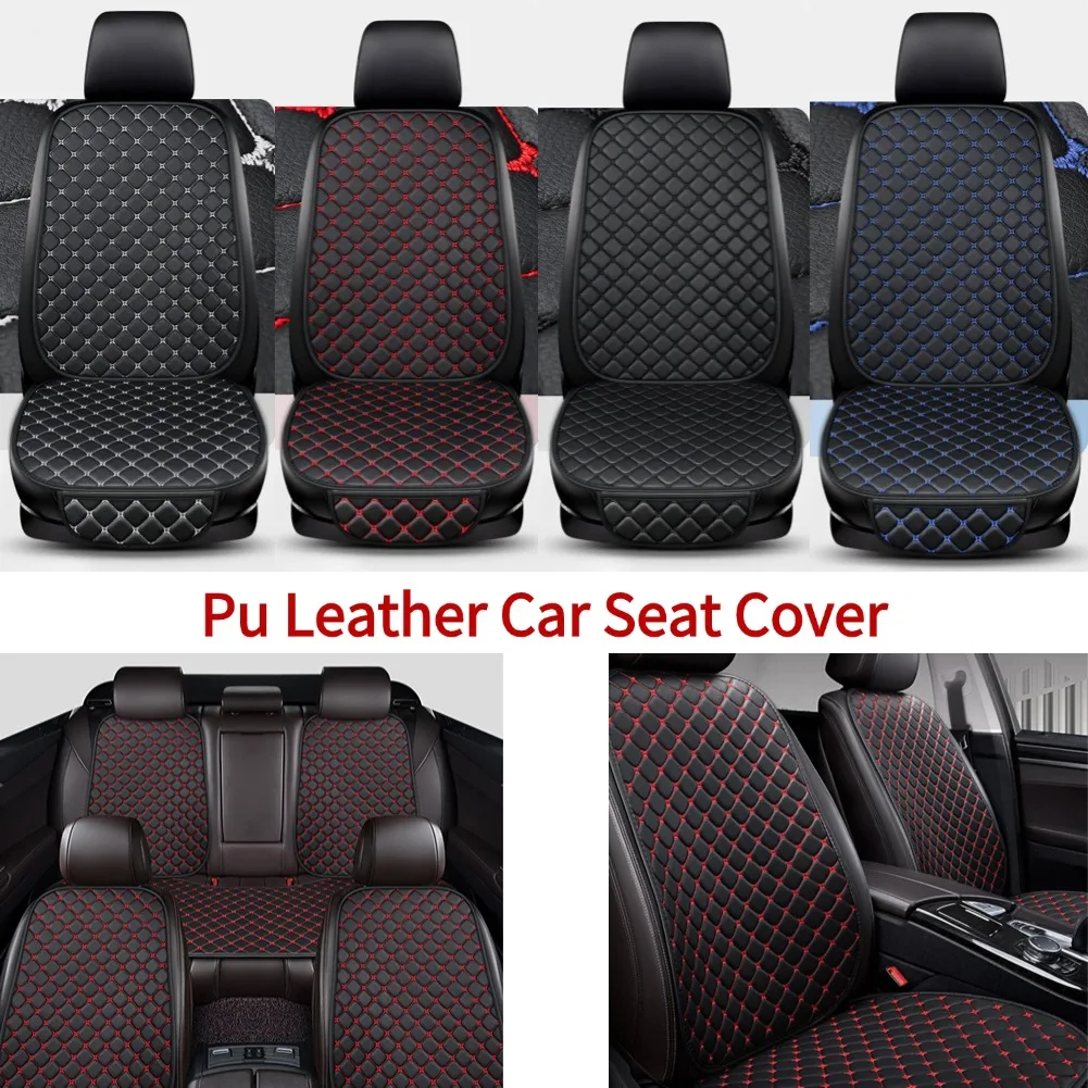 Pu-Leder Autositzbezug Sitzlehnenkissen Minimalismus Sitzkissen Anti-Kick-Matten Universell weich verschleißfest Vier Jahreszeiten Image