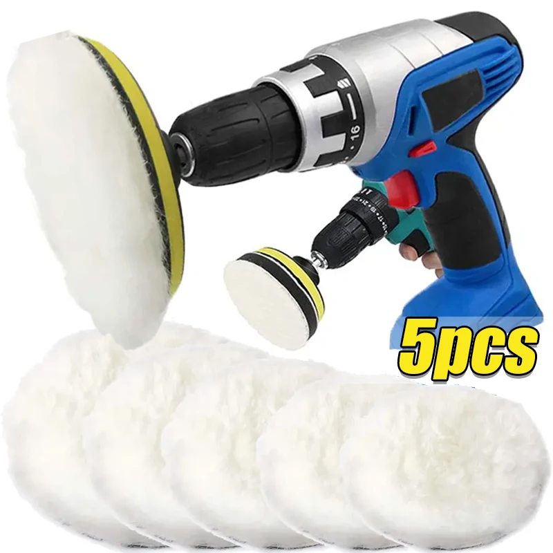 Auto Polnischen Pads 3/7 zoll Weiche Wolle Polieren Disc Werkzeuge für Maschine Wachsen Polierer Auto Körper Polieren Discs reinigung Zubehör Image