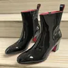 Männer Schwarz Patent Leder Stiefel Luxus High Heel Stiefel Männer Kleid Schuhe Atmungsaktive Spitz Stiefeletten Herbst Herren Schuhe