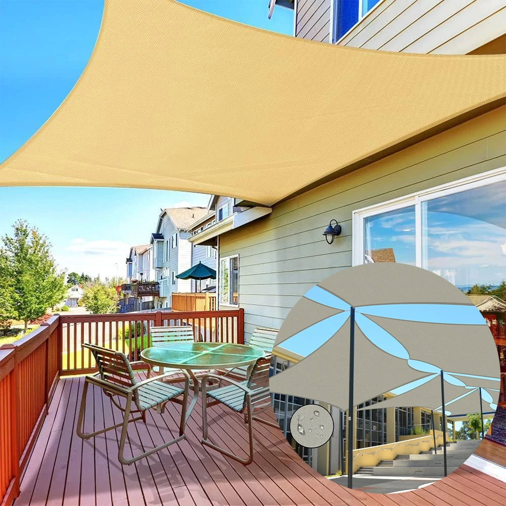 Outdoor-Markisen, wasserdicht, Sonnenschutz, Segel, Garten, Canopi, für Terrasse, Auto, Leinwand, Markise, rechteckig, Pool, Sonnenschutz, Sonnenschutz, Segel Image