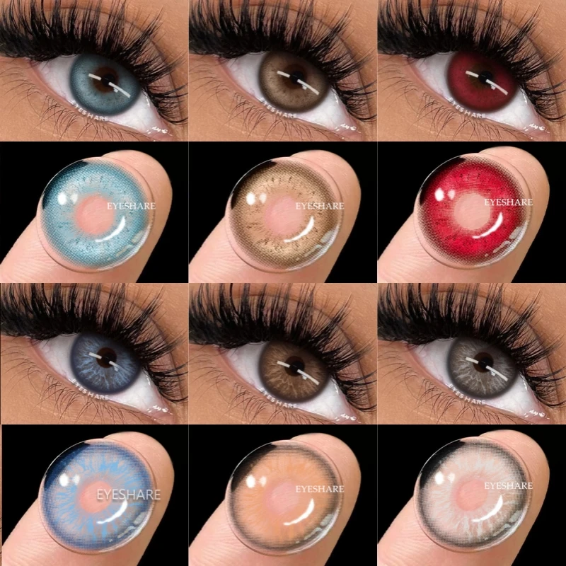 EYESHARE 1 Paar farbige Kontaktlinsen für Augen, natürliche Augen, blaue Farblinsen, kosmetische weiche Augenlinsen, blaue Schönheit, schüler graues Auge Image