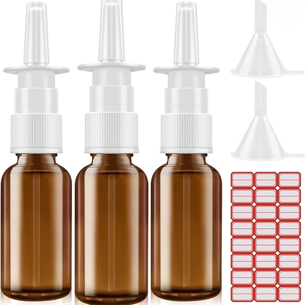 1 stücke 5 ml-100 ml Leere Nachfüllbare Braunglas Nasensprüher Fläschchen Flasche Glas Pumpe Sauber Spray Lagerung Container Image