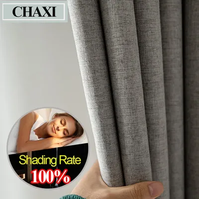 CHAXI 100% Blackout Curtain Thermal Insulated Soundproof Waterproof Blinds Drapes for Bedroom Living Room Cortinas Custom Made