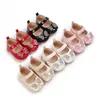 0-18 m weibliches Baby Frühling und Herbst Stil niedlichen Bogen pu feste Prinzessin Schuhe 0-18 Monate Baby Freizeit schuhe Neugeborene