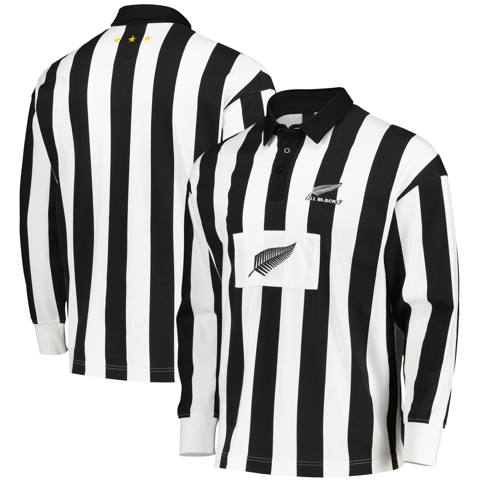 Gestreiftes Rugby-Poloshirt mit langen Ärmeln von All Blacks Image