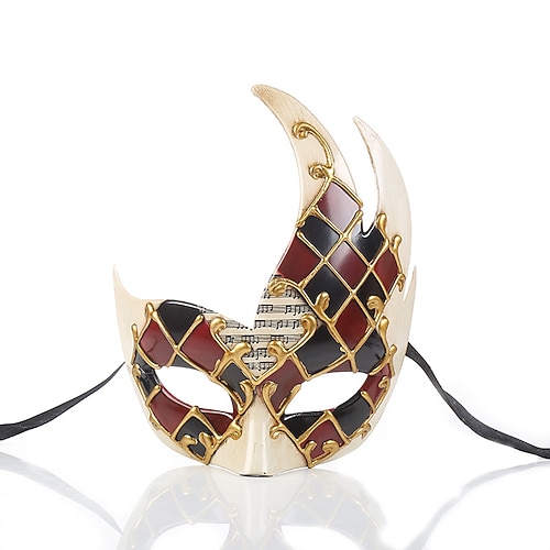 Karneval 2026 Karnevalsmaske Clown Venezianisch Narr Karneval Venezianische Maske Columbina Vollgesicht Erwachsene Herren Karneval Party Maskerade Karneval von Venedig Einfaches Karnevalskostüm Image