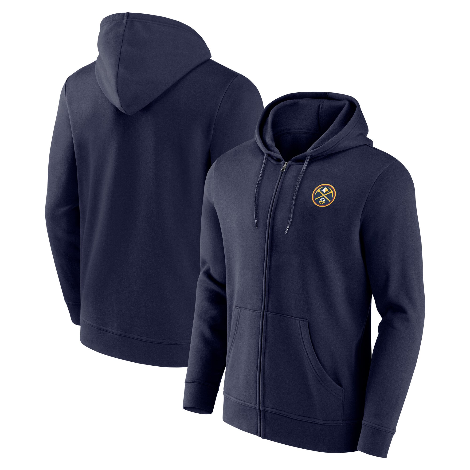 Denver Nuggets Herren-Hoodie mit durchgehendem Reißverschluss und primärem Logo