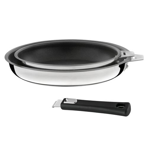 Série de 2 poêles 20/24cm revêtement céramique avec poignée noire