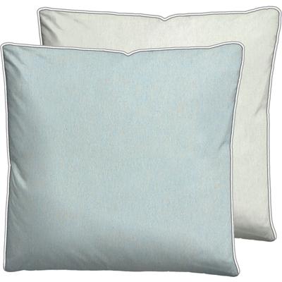 Kissenbezug BIBERNA "Hermal Flanell mit Reißverschluss, Melange-Optik, Wendekissenbezug", blau (bleu), B:80cm L:80cm, Flanell, Obermaterial: 100% Baumwolle, Kissenbezüge, Feinflanell, Made in Germany zertifiziert, kuschelig weich, mit Paspel Image
