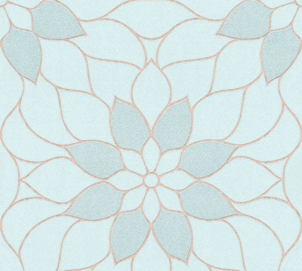 Vliestapete LIVING WALLS "Neue Bude 2.0", blau (türkis blau braun), B:0,53m L:10,05m, Vinyl, Vlies, Tapeten, Modern Tapete Blumen Tapeten Wohnzimmer Schlafzimmer Küche modern Büro