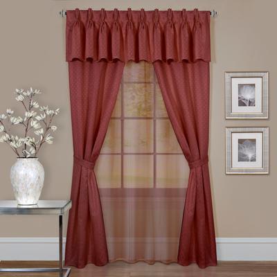 Wide Width Claire 6-PC Window Set by BrylaneHome in Marsala (Size 55