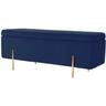 Banc coffre en velours herve - Bleu nuit