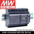 Originale Mean Well HDR-15 30 60 100 150 serie DC 5V 12V 15V 24V 48V meanwell Ultra Slim Step Shape alimentatore su guida DIN