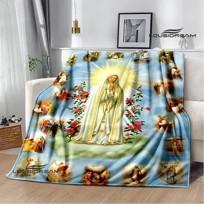 Virgin Mary Faith Print Blanket Flannel Soft Comfort Blanket Home Travel Blanket Kids Warm Blanket picnic blanket birthday gift