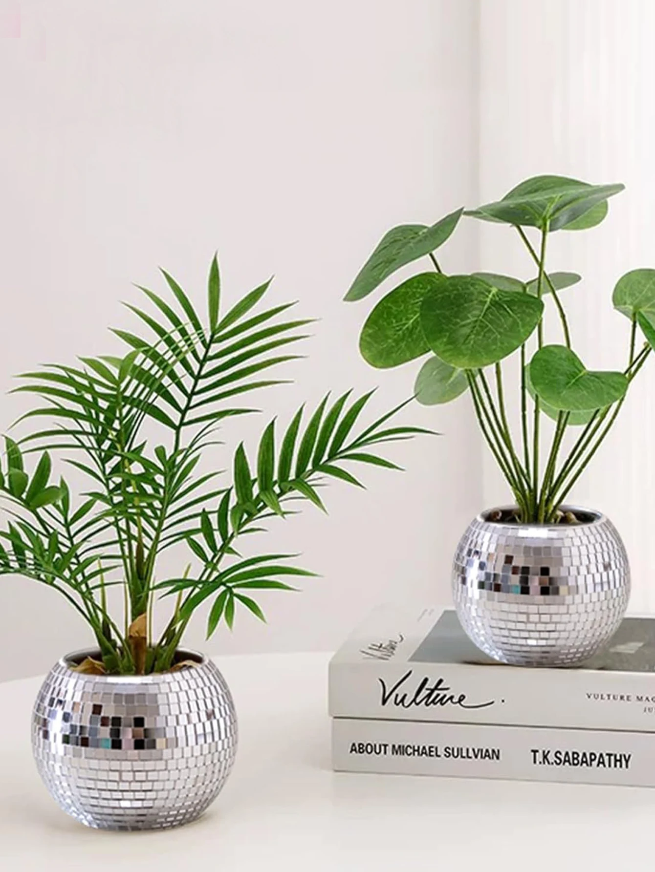 1pc Runde Glas Vase Wohnzimmer Ornament Shop Atmosphäre Dekoration Zimmer Anhänger Handwerk, Image